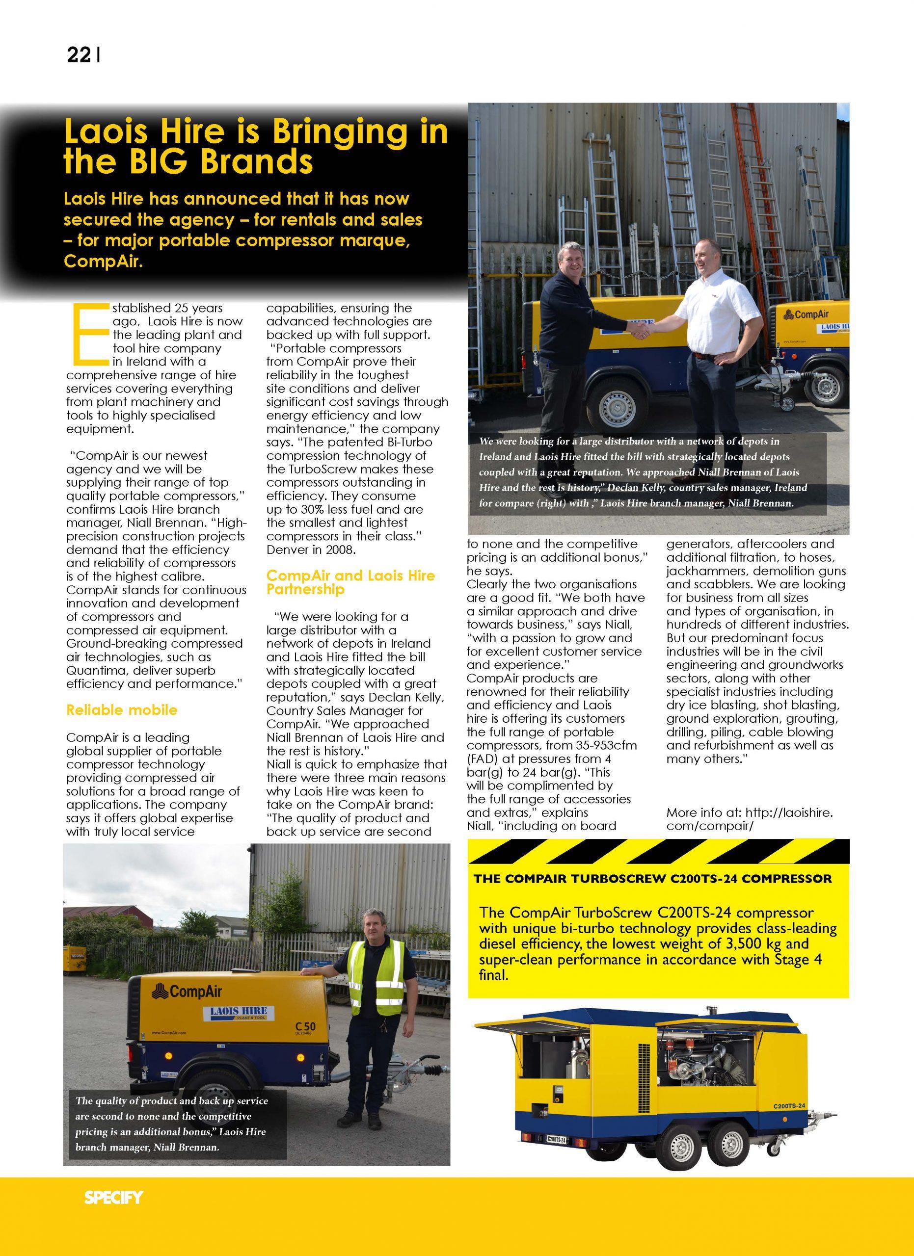 Laois Hire Specify Magazine October 2016
